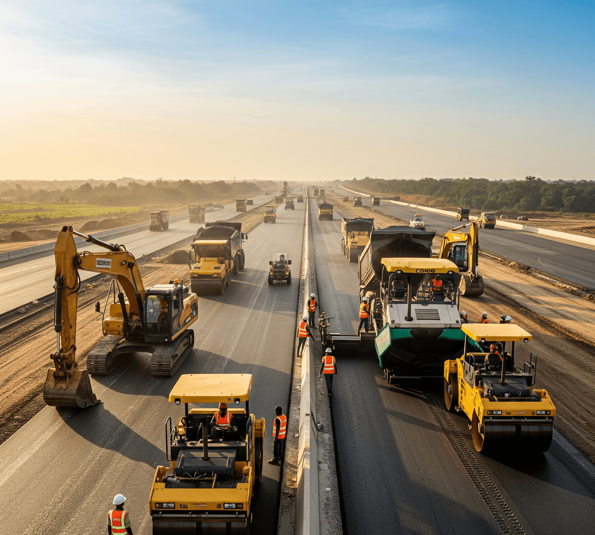 Large scale road construction project by Sprint G.S.